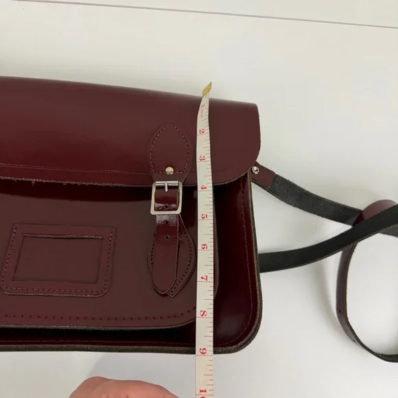 Cambridge Satchel Company Oxblood Leather Satchel Crossbody Bag - Picture 9 of 9